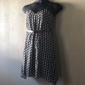 Madewell Black & White Flower Print Dress POCKETS